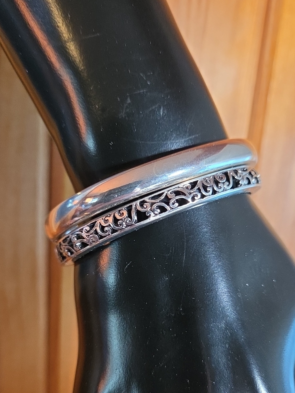 Silver Tone Hinged Bracelets